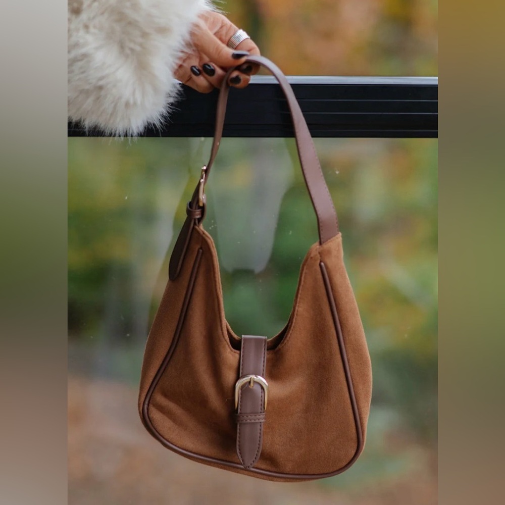 Darcy Suede Handbag-Light Brown